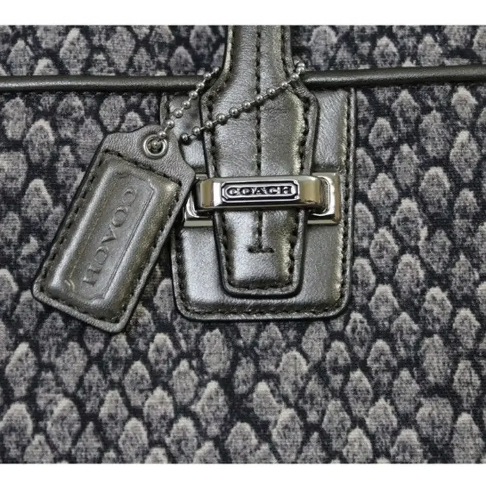 COACH Taylor Gray Snake‎ Print Alexis Carryall Satchel Handbag Purse Retail $398